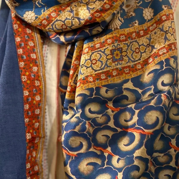 Pichwai indra silk & wool stole