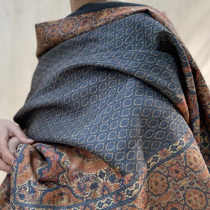 Kahwa silk and wool shawl